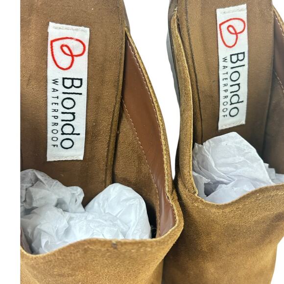 Blondo Nala Waterproof Mules Cognac Women's Size 8 - Picture 4 of 9